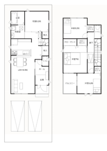 分譲住宅の間取り例：元々の参考プラン