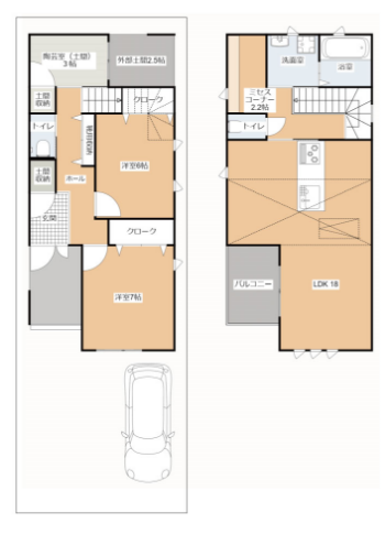 分譲住宅の間取り例：初回プラン