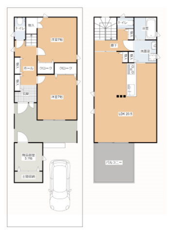 分譲住宅の間取り例：2番目のプラン