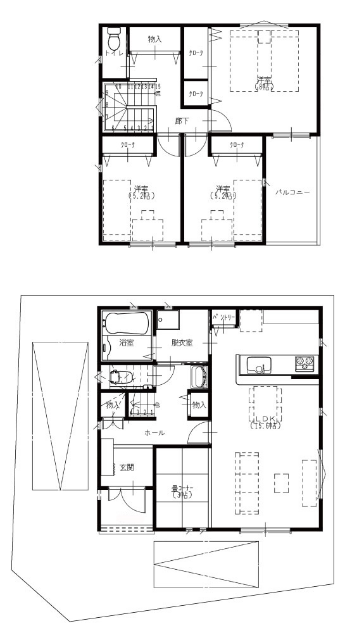 分譲住宅の間取り例：元々の参考プラン