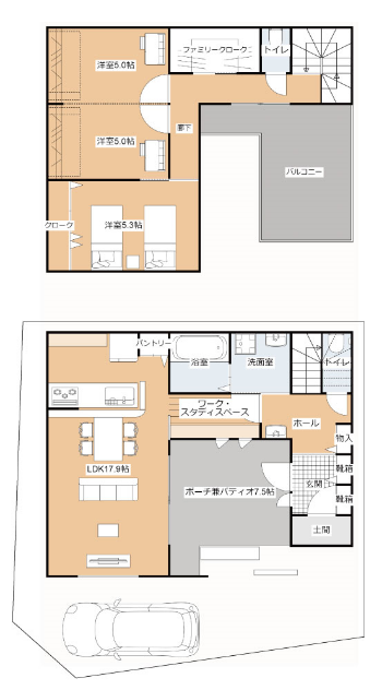 分譲住宅の間取り例：初回プラン