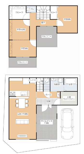 分譲住宅の間取り例：2番目のプラン